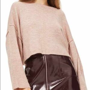 Topshop Wide Sleeve Cropped Sweater